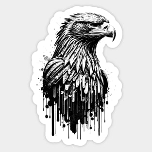 Black White Bald American Eagle Sticker